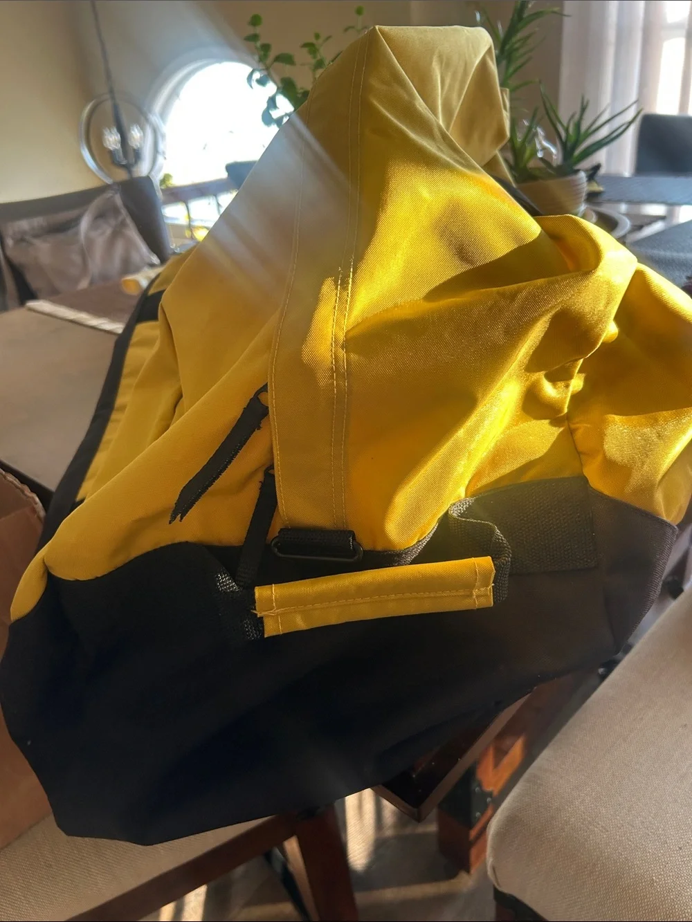 L.L. Bean Yellow and Black Travel Duffel with Carry Handles